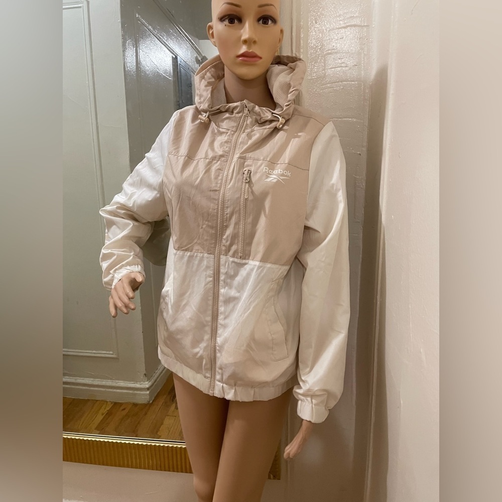 Reebok Cream and Tan Hooded Jacket